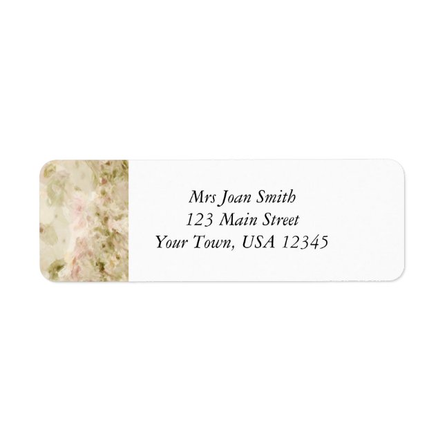 Pink Flowers Return Address Label (Front)