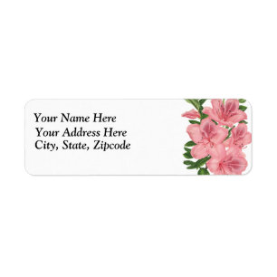 Pink Flowers Return Address Label