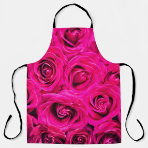 Pink flowers roses background apron