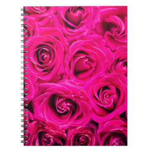 Pink flowers roses background notebook