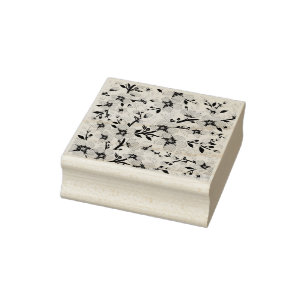 Pink flowers rubber stamp