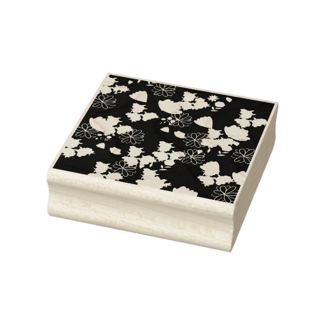 pink flowers rubber stamp (Stamp)