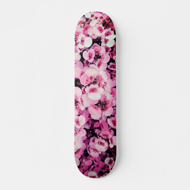 Pink flowers skateboard (Front)