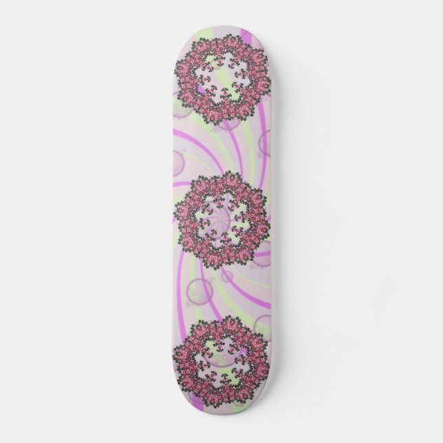 Pink Flowers Skateboard (Front)