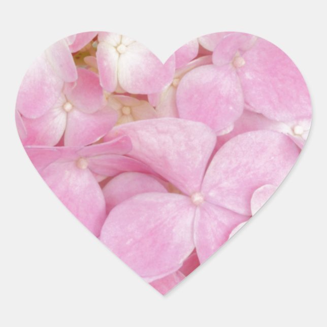 Pink Flowers Spring Heart Sticker (Front)