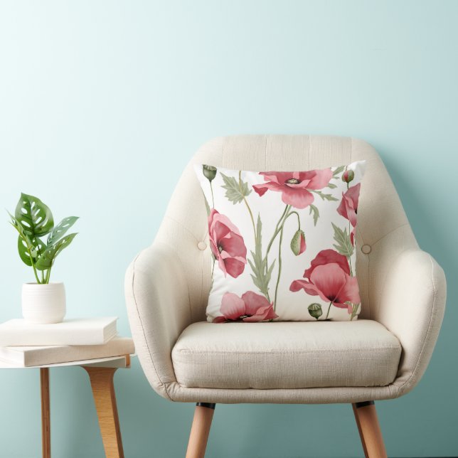 Pink flowers Spring Summer Abstract  Floral  Cushion (Chair)