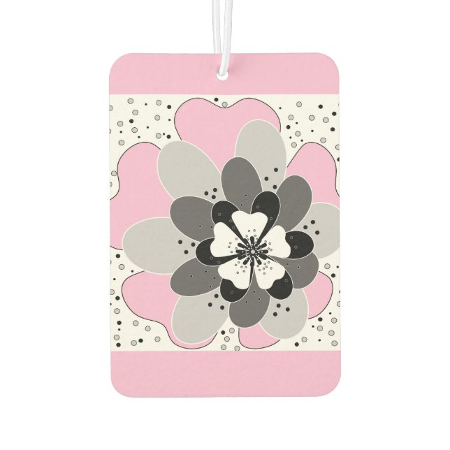 Pink flowers spring summer car air freshener (Back)