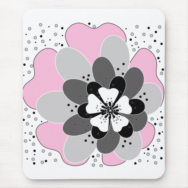 Pink flowers spring summer mouse pad (Front)