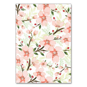 Pink flowers table number