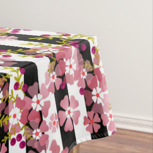 Pink flowers tablecloth