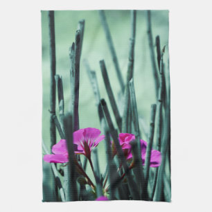 Pink Flowers Tea Towel