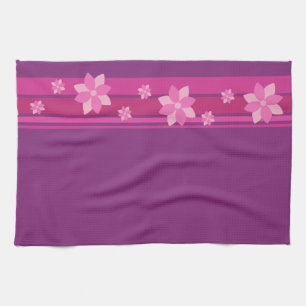 Pink Flowers Tea Towel
