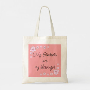 Pink Flowers Teacher Tote Bag