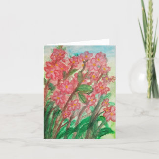 Pink flowers thank you card