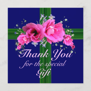 Pink Flowers Thank You for the Gift Card