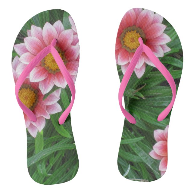Pink Flowers Thongs (Footbed)