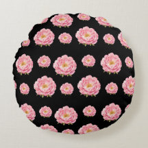 Pink Flowers Throw Pillow