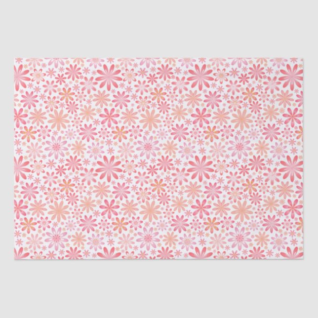 Pink Flowers Tissue Paper (Front)