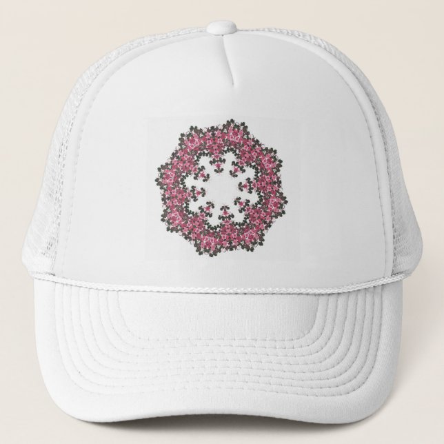 Pink Flowers Trucker Hat (Front)