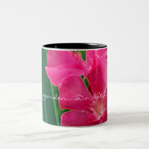 Pink Flowers Two-Tone Coffee Mug