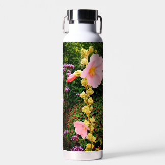 Pink flowers water bottle