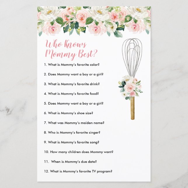 Pink Flowers Who Knows Mummy Best Greenery Floral (Front)