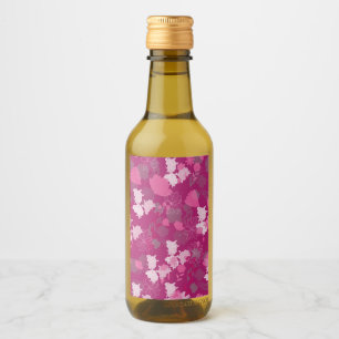 pink flowers wine label