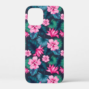 Pink Flowers with Green Leaves Partern-79066 iPhone 12 Mini Case