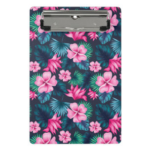 Pink Flowers with Green Leaves Partern-79066 Mini Clipboard