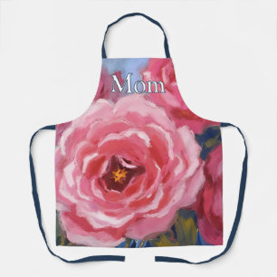 Pink Flowers with Text Apron