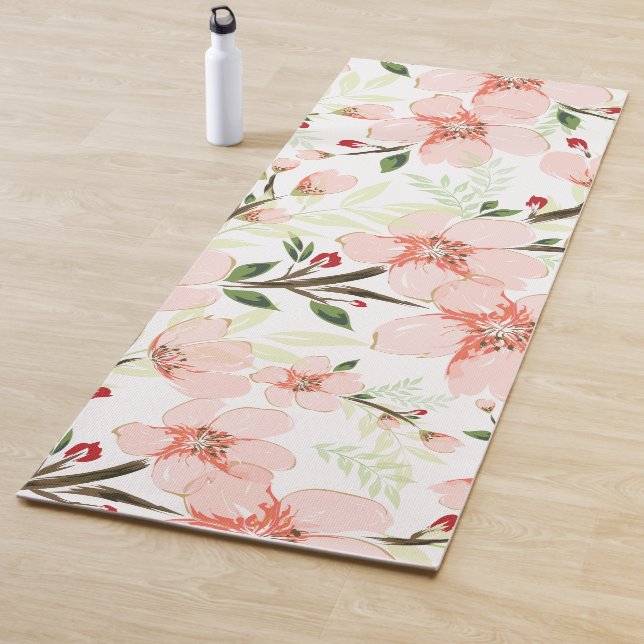 Pink flowers yoga mat (In Situ)