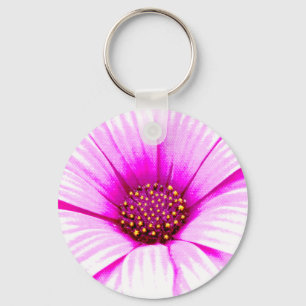 Pink Flowery Keychain