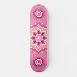 Pink & Flowery Pattern Skateboard