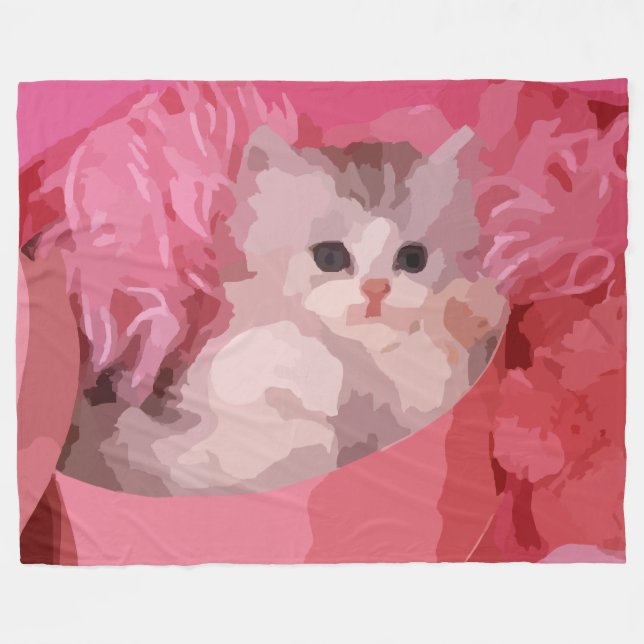 pink fluffy kitten blanket (Front (Horizontal))