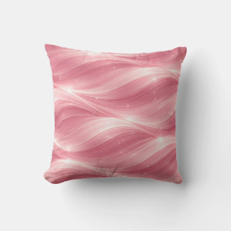 Pink Fluid Wave Pattern Throw Pillow