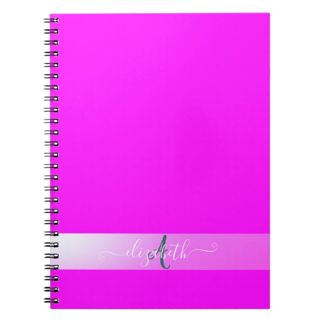 Pink Fluorescent Monogram   Notebook (Front)