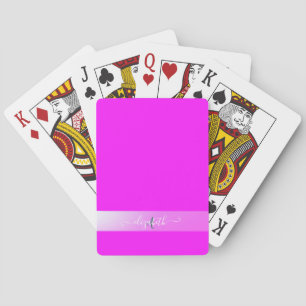 Pink Fluorescent Monogram     Playing Cards