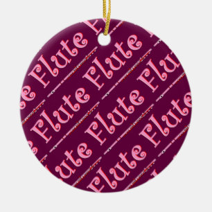Pink Flute Ceramic Ornament