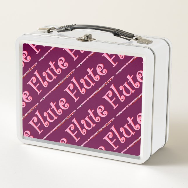 Pink Flute Metal Lunch Box (Front)