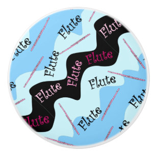Pink Flute Pattern Ceramic Knob