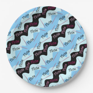 Pink Flute Pattern Paper Plate