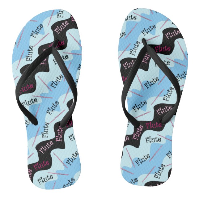 Pink Flute Pattern Thongs (Footbed)