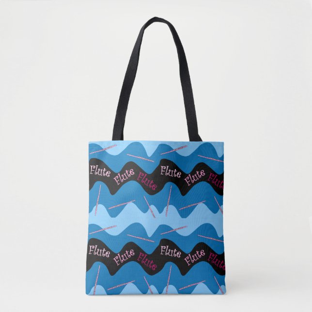 Pink Flute Pattern Tote Bag (Front)