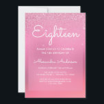 Pink Foil Girly Glitter Sparkle 18th Birthday Invitation<br><div class="desc">Hot Pink Metallic Foil Girly Glitter and Sparkle Eighteenth Birthday Party Invitation for a pretty in pink 18th birthday party celebration. This invitation is perfect for a Pink Girly Sweet turning eighteen Birthday Party. Please contact the designer for customised matching items.</div>