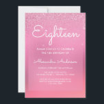Pink Foil Girly Glitter Sparkle 18th Birthday Invitation<br><div class="desc">Hot Pink Metallic Foil Girly Glitter and Sparkle Eighteenth Birthday Party Invitation for a pretty in pink 18th birthday party celebration. This invitation is perfect for a Pink Girly Sweet turning eighteen Birthday Party. Please contact the designer for customised matching items.</div>