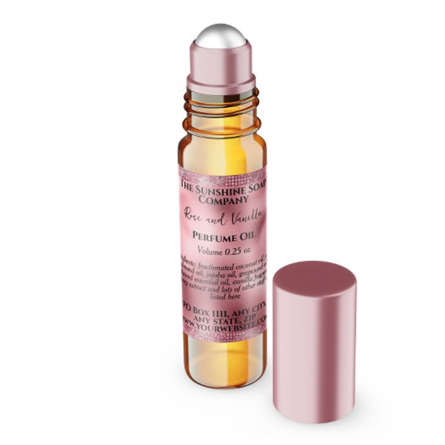 Pink Foil & Glitter Perfume Roller Bottle label (Creator Uploaded)