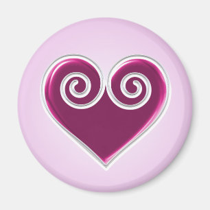 Pink Foil Heart Magnet