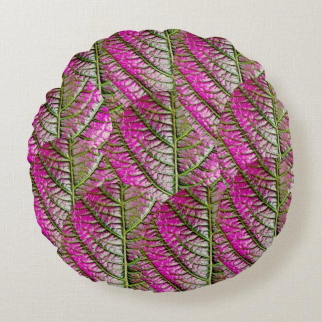  Pink Foliage in the Fall Round Pillow (Front)
