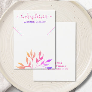 Pink Foliage Necklace Jewellery Display Card
