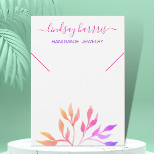 Pink Foliage Necklace Jewellery Display Card